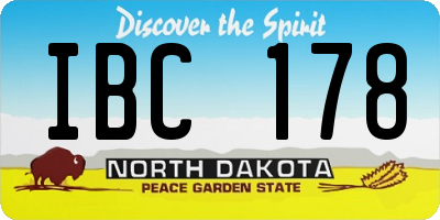 ND license plate IBC178