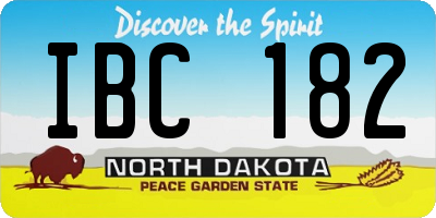 ND license plate IBC182