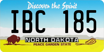 ND license plate IBC185
