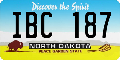 ND license plate IBC187