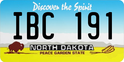 ND license plate IBC191