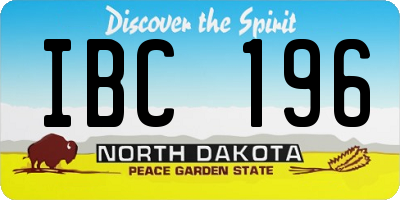 ND license plate IBC196
