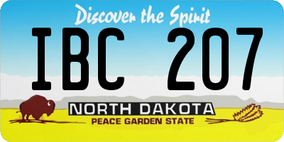 ND license plate IBC207