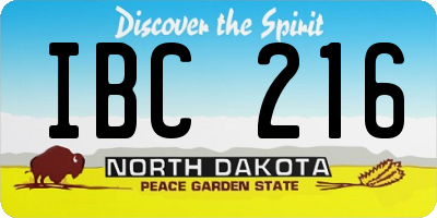 ND license plate IBC216