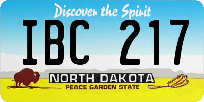 ND license plate IBC217