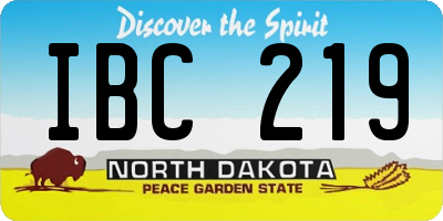 ND license plate IBC219