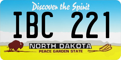 ND license plate IBC221
