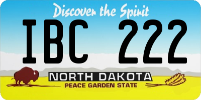 ND license plate IBC222