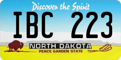 ND license plate IBC223