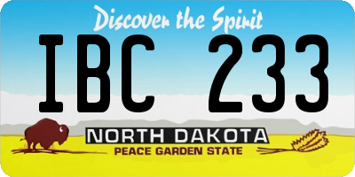 ND license plate IBC233