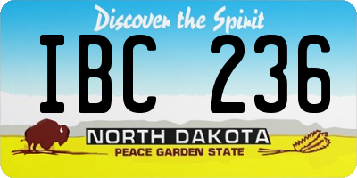 ND license plate IBC236