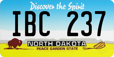 ND license plate IBC237