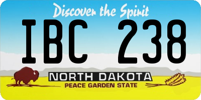ND license plate IBC238