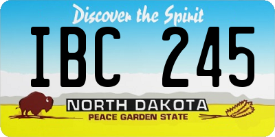 ND license plate IBC245