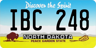 ND license plate IBC248