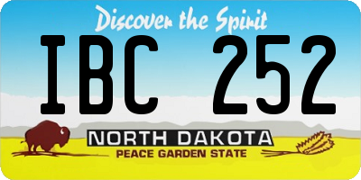 ND license plate IBC252