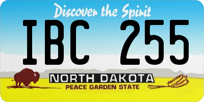 ND license plate IBC255