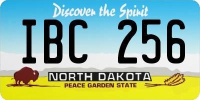 ND license plate IBC256