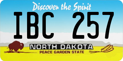 ND license plate IBC257