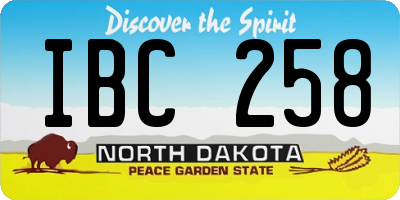 ND license plate IBC258