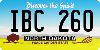 ND license plate IBC260