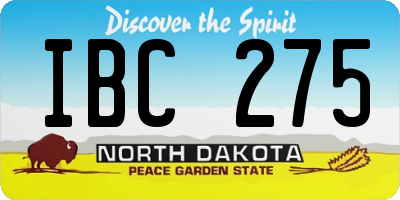 ND license plate IBC275