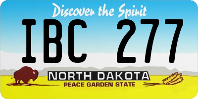 ND license plate IBC277