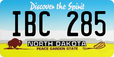 ND license plate IBC285
