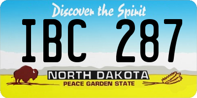 ND license plate IBC287