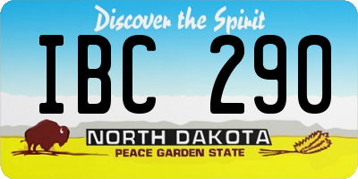 ND license plate IBC290