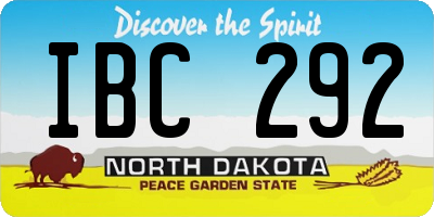 ND license plate IBC292