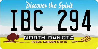 ND license plate IBC294