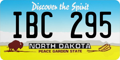 ND license plate IBC295