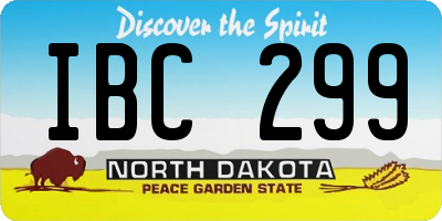 ND license plate IBC299