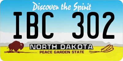 ND license plate IBC302