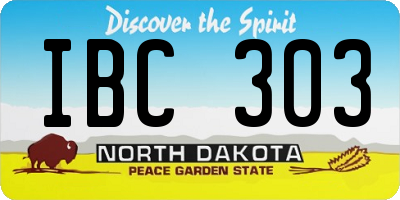 ND license plate IBC303