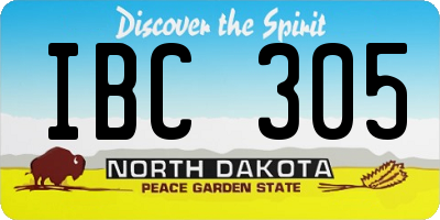 ND license plate IBC305