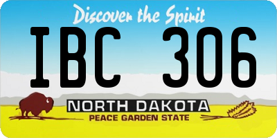ND license plate IBC306