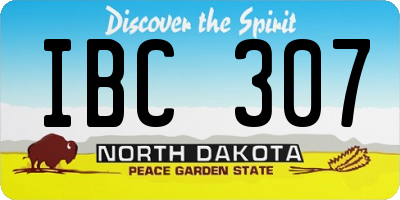 ND license plate IBC307