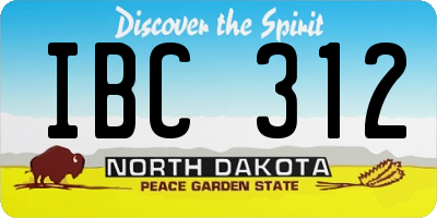 ND license plate IBC312