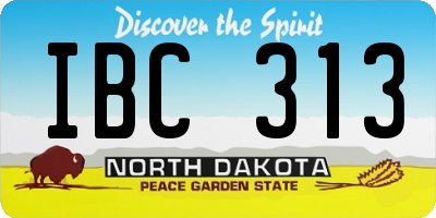 ND license plate IBC313