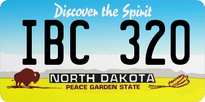 ND license plate IBC320