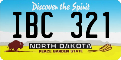 ND license plate IBC321