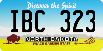 ND license plate IBC323