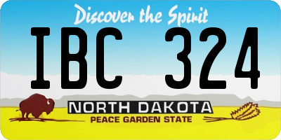 ND license plate IBC324