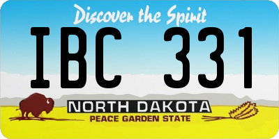 ND license plate IBC331