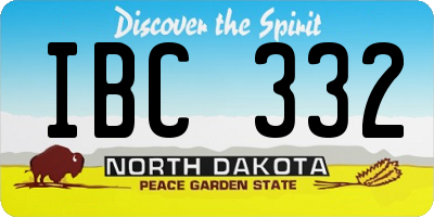 ND license plate IBC332