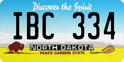 ND license plate IBC334