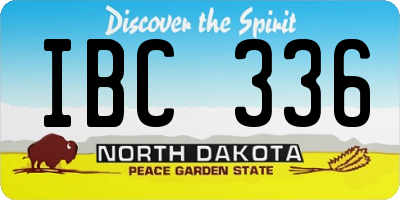 ND license plate IBC336