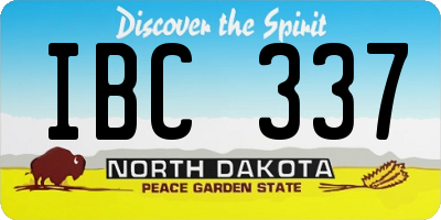 ND license plate IBC337